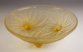 An Etling Art Deco opalescent moulded glass bowl, early 20th century, the exterior relief moulded as
