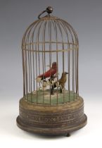 A Bontems style clockwork double singing bird automaton, late 19th or early 20th century, probably