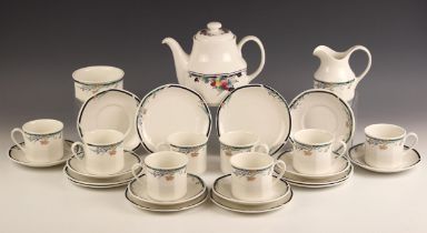 A Royal Doulton part tea service in the 'Juno' pattern, late 20th century, to include: a teapot