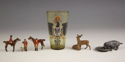 A selection of miniature figures, 20th century, to include: a figure of a man on a horse, 4cm