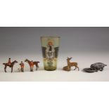 A selection of miniature figures, 20th century, to include: a figure of a man on a horse, 4cm