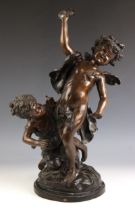 After Edmé Bouchardon (French, 1698-1762), a patinated bronze figural group modelled as