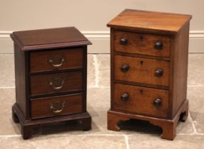 A Victorian walnut collector's/specimen chest, formed with three drawers, applied hardwood