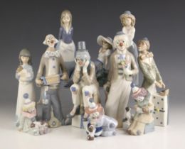 A Lladro porcelain figure, 20th century, titled ‘Pierrot Wipuppy & Bull', printed maker’s mark to