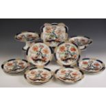 A Losol Ware 'Shanghai' pattern part dessert service by Keeling & Co, 20th century, comprising: a