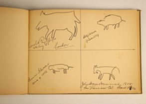 SOUTH AFRICA INTEREST: SKETCHES, a book of printed sketches of pigs by members of the Johannesburg