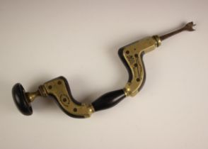 A brass framed ebony brace stamped Henry Pasley's Own Manufacture "The Ne Plus Ultra Framed Brace'