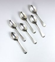 A set of six George III silver Old English pattern dessert spoons, Sarah and John William Blake,