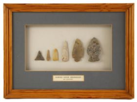 NATIVE AMERICAN INTEREST: Six flint arrowheads believed to have been made by members of the