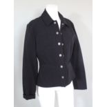 A Versace Jeans Couture black trouser suit, with maker's label to interior, UK size small,