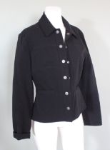 A Versace Jeans Couture black trouser suit, with maker's label to interior, UK size small,