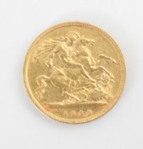 A Victorian half sovereign, dated 1899, 4gms