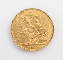 A George V full sovereign, dated 1911, 8gms