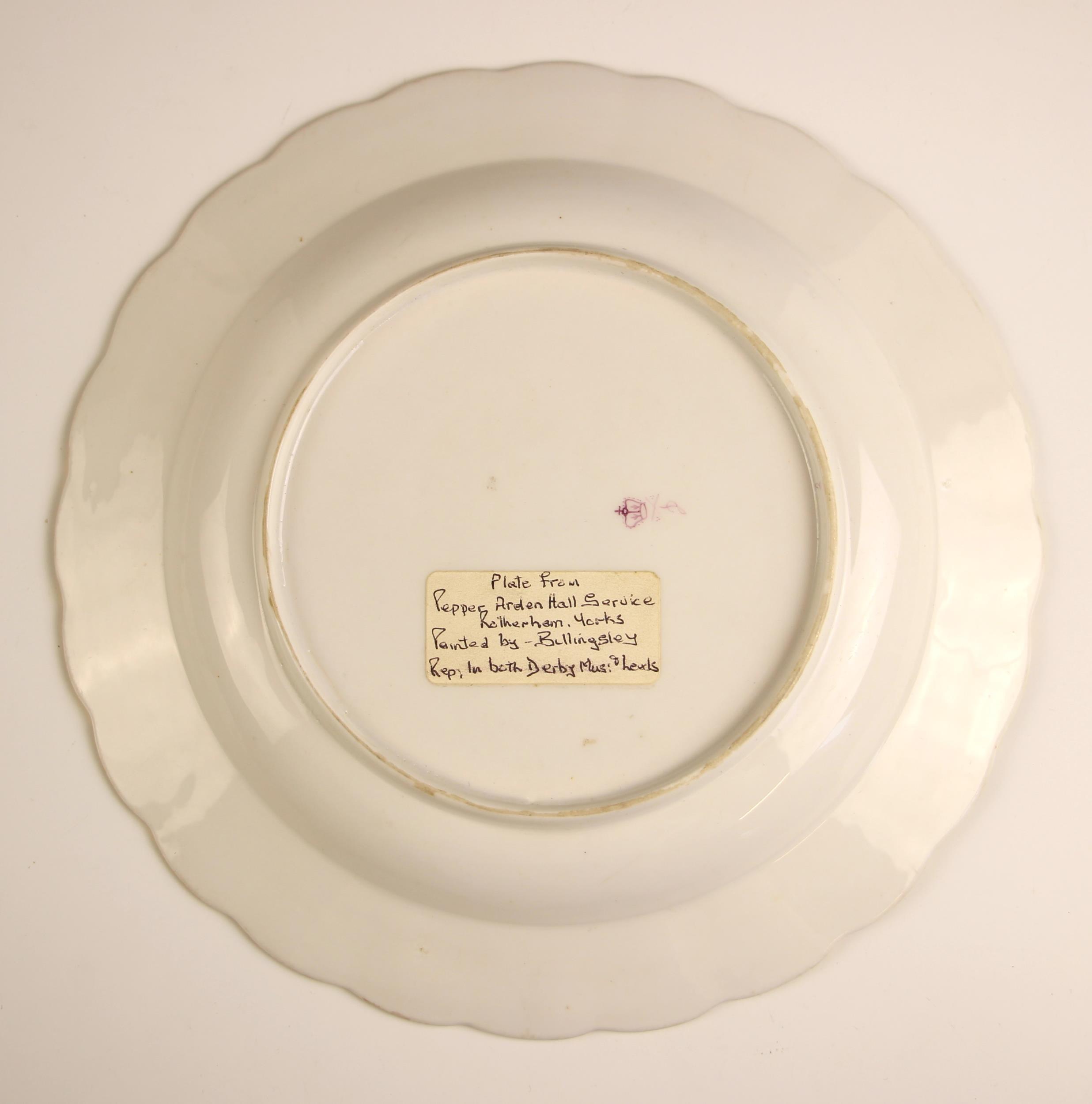 A set of three Derby porcelain cabinet plates from the Pepper Arden service, circa 1790, - Image 2 of 6