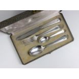 A cased set of Ravinet Denfert silver plated flatware, comprising table knife, fork, spoon and