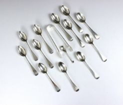 A set of twelve Victorian silver Old English pattern teaspoons, John Aldwinckle and Thomas Slater,