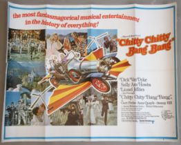 A UK quad cinema poster for CHITTY CHITTY BANG BANG (1968) starring Dick Van Dyke, Sally Anne