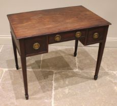 A George III mahogany low boy/side table, of cottage proportions, the rectangular moulded top over