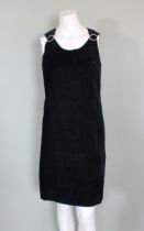 A black georgette evening dress, with gun metal sequinned detail throughout, 'Ghost' label to