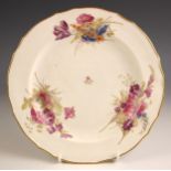 A Royal Crown Derby porcelain cabinet plate, attributed to William Billingsley, late 18th/ early