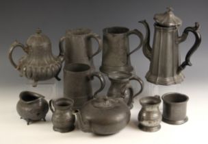 A selection of pewter wares, 20th century and later, to include: a plate, with indistinct maker's
