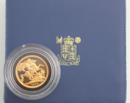 An Elizabeth II proof full sovereign, dated 1979, 8gms, within fitted case