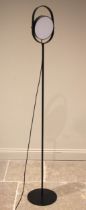 A Ligne Roset 'head light' floor lamp, in satin black lacquered metal with adjustable axis lamp,