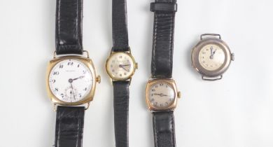A group of five wristwatches, including a yellow metal cased Eterna matic ladies wristwatch, the
