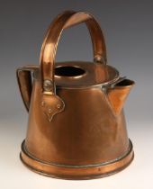 A Bulpitt & Sons of Birmingham Arts & Crafts style copper watering can, early 20th century, of