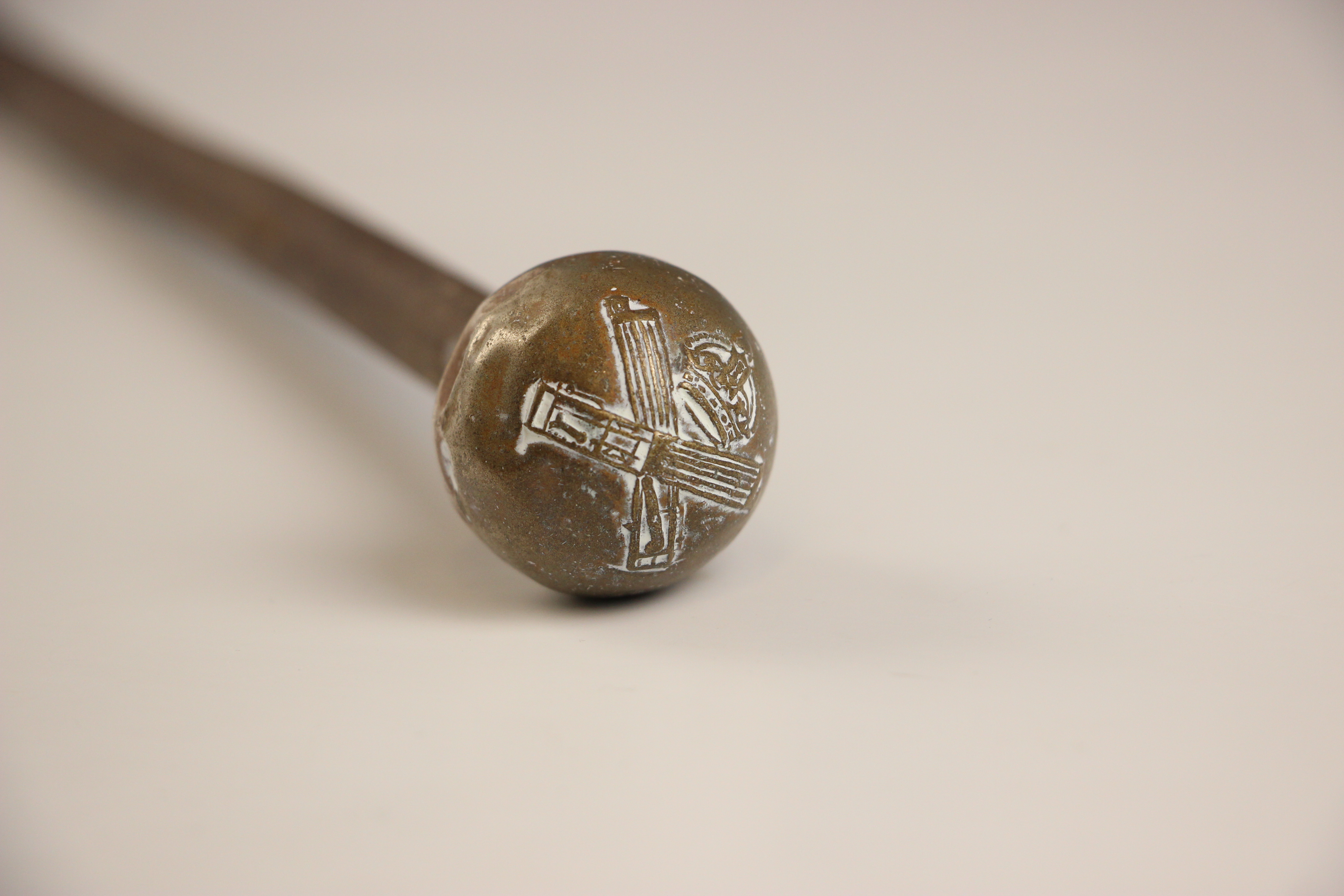 A World War I Machine Gun Corps swagger stick, the silver coloured ball finial embossed with the - Image 6 of 9