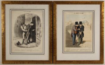 After Honore Daumier (French, 1808-1879), 'Les Alarmistes Et Les Alarmes' [The Alarmist And The