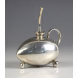 A Victorian novelty silver table lighter, James Deakin and Sons, Chester 1900, the heart shaped body