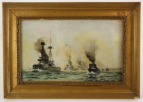 Manner of Charles Edward Dixon RI (British, 1872-1934), 'The British Fleet Steaming out of the