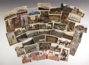 A selection of loose postcards, early 20th century and later, to include hunting scenes, polo