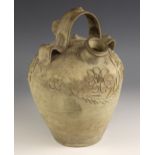 A Spanish Botijos wine or water vessel, probably late 19th century, of ovoid form with everted