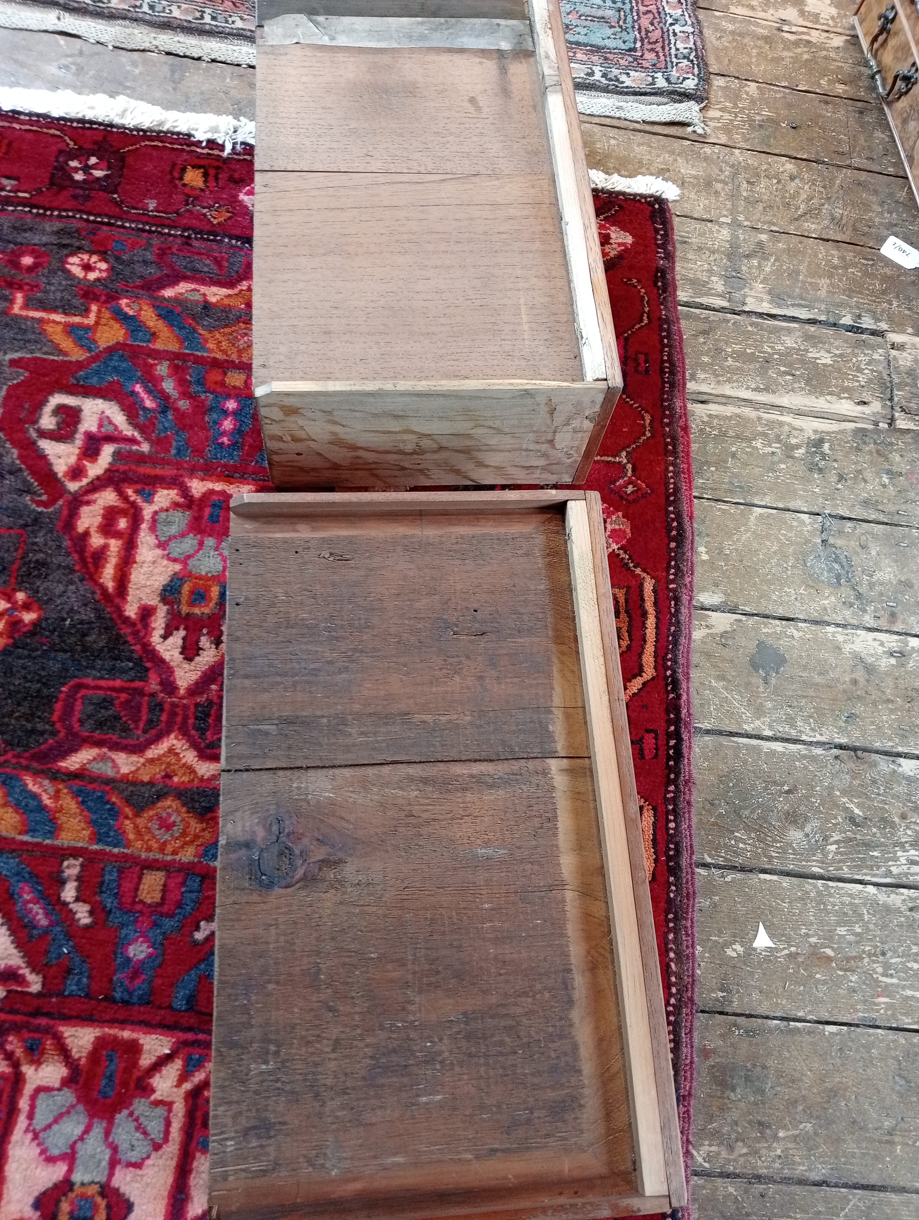 A pair of figured walnut chests, early 20th century and later constructed, each formed with four - Image 5 of 9