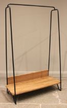 Rob Scarlett for Heals, a contemporary light oak tubular hanging rail, the powder coated frame