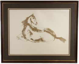 Dame Elisabeth Frink CH DBE RA (British, 1930-1993), 'Lying Down Horse', Limited edition