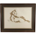 Dame Elisabeth Frink CH DBE RA (British, 1930-1993), 'Lying Down Horse', Limited edition