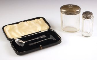 A selection of silver pieces, including a George VI cased silver christening set, Viners Ltd,