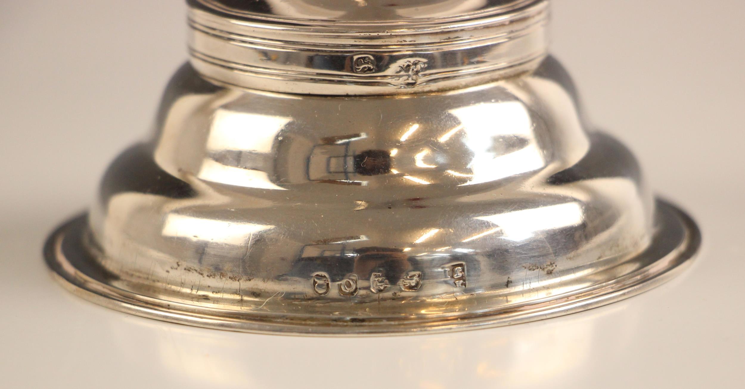 A George III silver wine funnel, indistinct makers mark, London 1811, of typical form with - Image 3 of 3