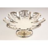 A George V silver bonbon dish, Viners Ltd, Sheffield 1936, the lobed body with openwork