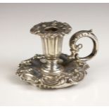 A Victorian silver taper stand, Henry Wilkinson and Co, Sheffield 1850, the cast floral removeable