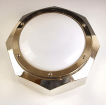 A Ralph Lauren bulkhead lamp, of octagonal form, in chrome finish, with applied maker's label,