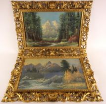 A pair of Italian Florentine giltwood and gesso frames, early to mid 20th century, each with