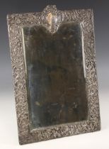 A large Victorian silver mounted easel mirror, Goldsmiths and Silversmiths, London 1899, the