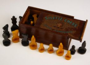 A Silette catalin chess set, by Grays of Cambridge, circa 1930, within original box