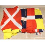 A set of naval semaphore signalling flags, thirty in total, each flag measures 150cm x 104cm (30)