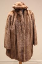 A 20th century beige mink fur ladies jacket, half length, 80cm, with an accompanying ladies hat (2)