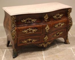 A French Louis XV ormulu mounted rosewood bombe commode, stamped Coulon, possibly Jean-Francois